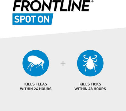 AGL FRONTLINE Spot On Flea & Tick Treatment for Large Dogs (20-40kg) - 3 Pipettes | Effective Flea, Tick & Parasite Control