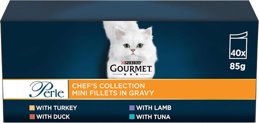 AGL GOURMET Perle Chef's Collection in Gravy Wet Adult Cat Food 40x85g