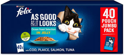 AGL Felix As Good As It Looks Ocean Feasts Cat Food 40x100g