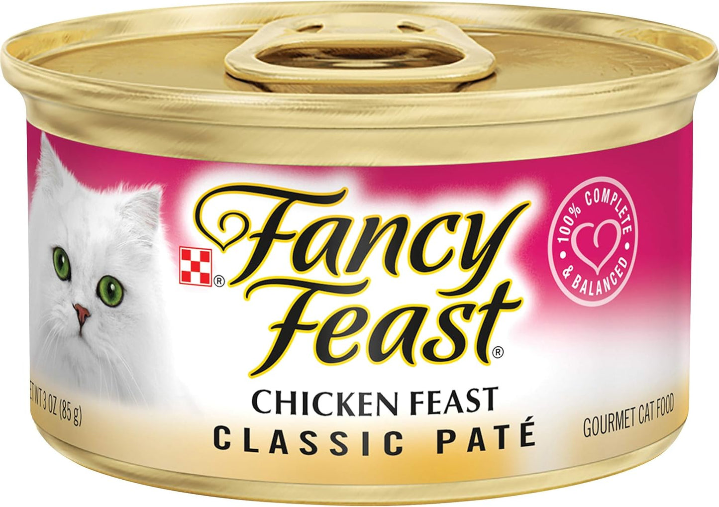 AGL Purina Fancy Feast Chicken Feast Classic Grain Free Wet Cat Food Pate - 24 (3 oz) Cans – High-Quality Protein, Delicious & Nutritious