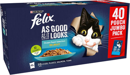 AGL Felix As Good As It Looks Ocean Feasts Cat Food 40x100g