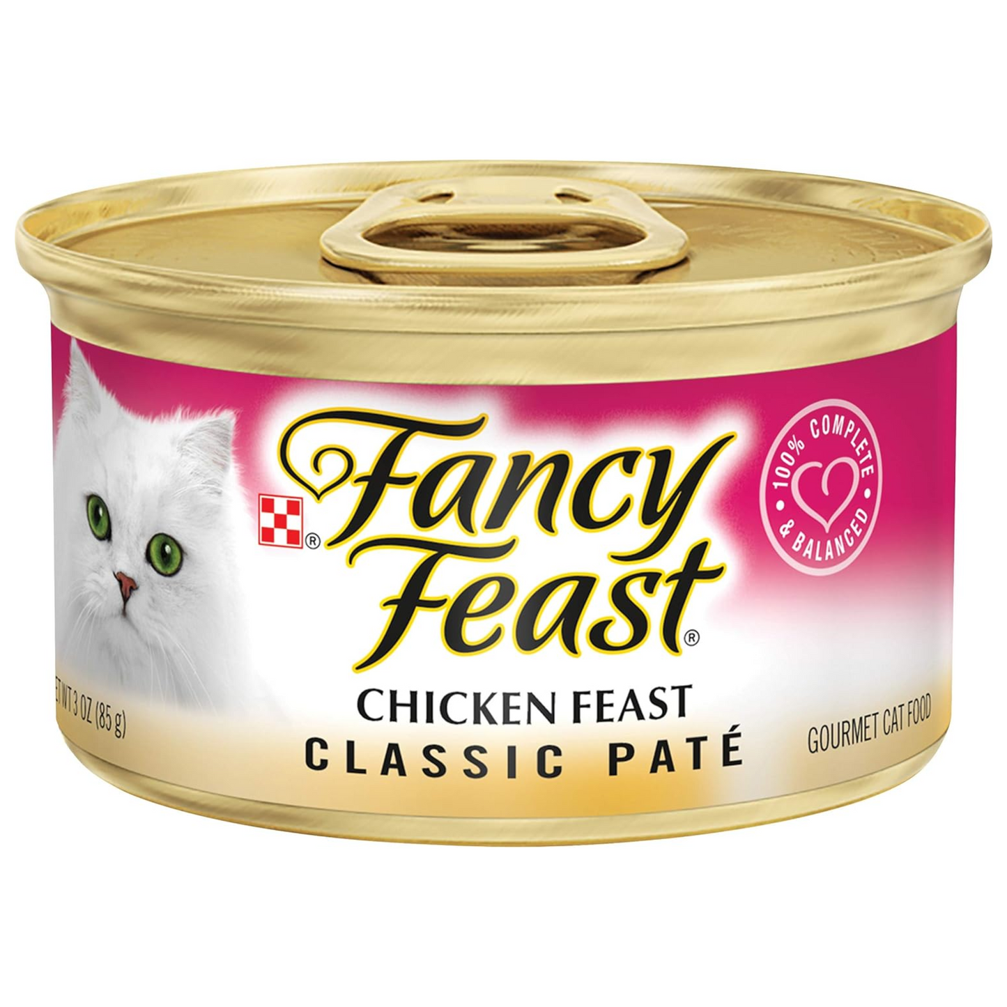 AGL Purina Fancy Feast Chicken Feast Classic Grain Free Wet Cat Food Pate - 24 (3 oz) Cans – High-Quality Protein, Delicious & Nutritious