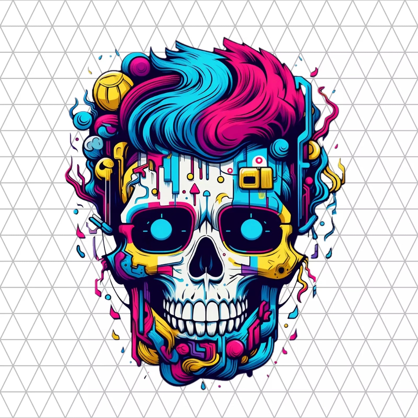 Cool Skull Abstract PNG Clip Art